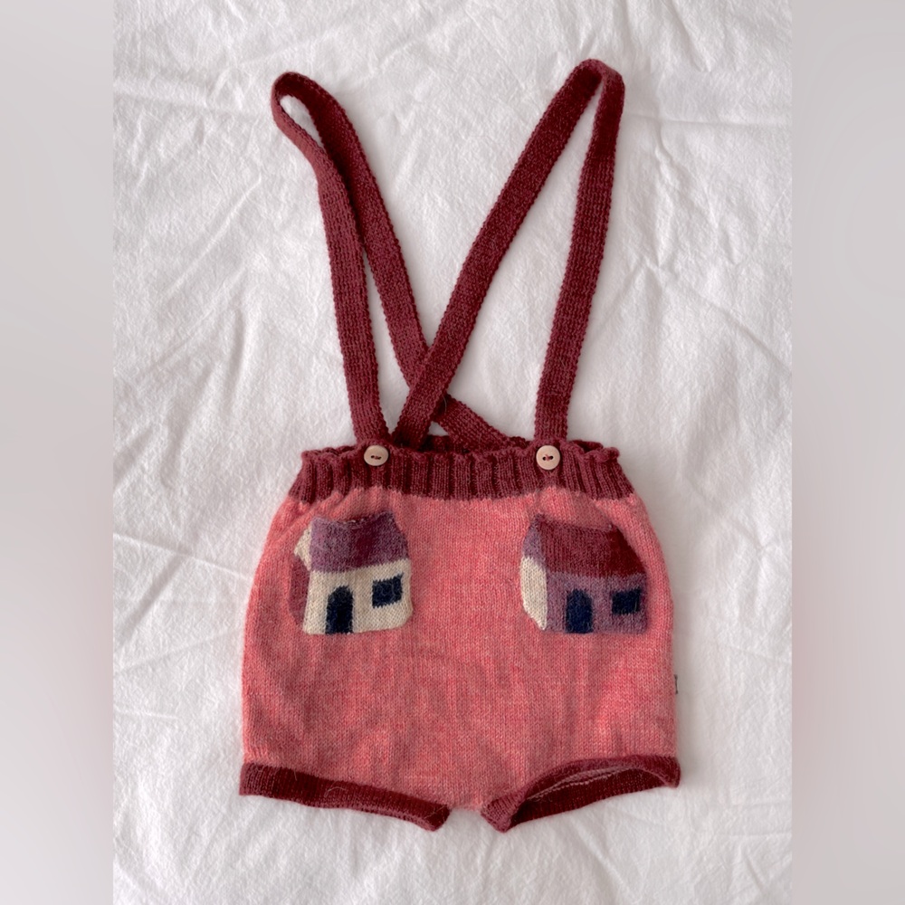 Ouef Suspender Shorts House Motif Peony size 2/3